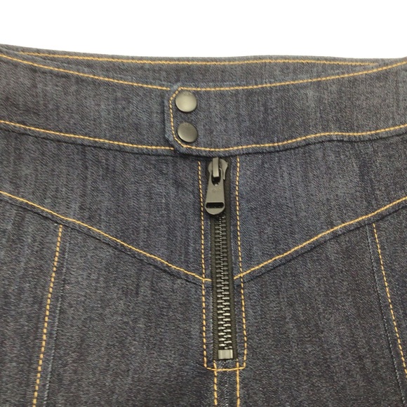 Cinq à Sept Dark Blue zipper front cropped Jeans - Picture 6 of 11